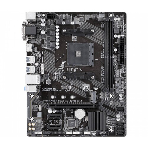 Tarjeta Madre Gigabyte GA-A320M-S2H Socket AM4 AMD 2DDR4-SDRAM 4 SATA III 4 USB 3.0 2 USB 2.0 1 HDMI 1 Vga MicroATX