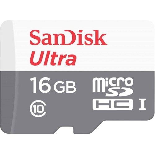 Memoria Micro SD SANDISK SDSQUNS016GGN3MA  16 GB, 80 MBs, Gris, Blanco