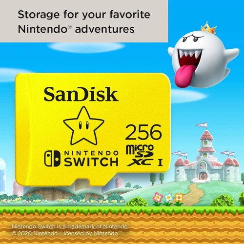 Memoria Micro SD 256GB Sandisk Nintendo Switch Oficial SDSQXAO-256G-GNCZN