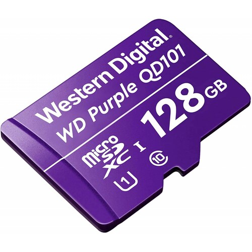 MEMORIA WD PURPLE MICRO SDXC 128GB CL10 U1 QD101 WDD128G1P0C