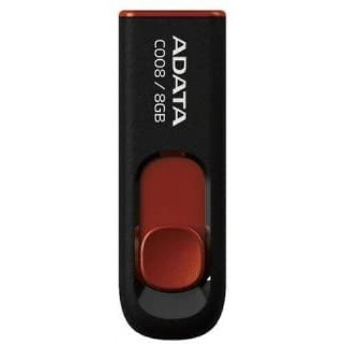 Memoria USB ADATA 8GB C008  Negro, 8 GB, USB 2.0