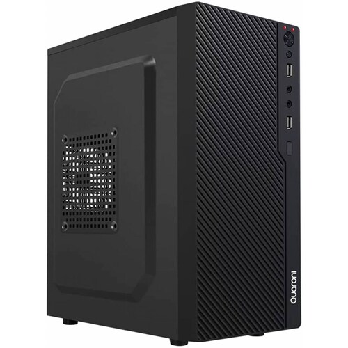 GABINETE QUARONI FRENTE ABS NEGRO TIPO REJILLA MICRO ATX / MINI ITX FUENTE DE PODER INCLUIDA DE 500W