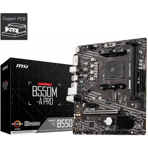 TARJETA MADRE MSI B550MA PRO SOC AM4 mATX DDR4 HDMI DVI PCIE M.2