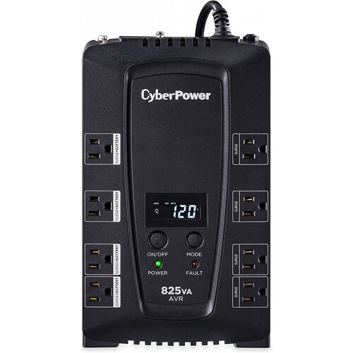 No-Break CyberPower CP825AVRLCD - 825 VA, 450 W, 8 h, Hogar y Oficina