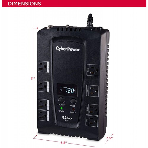 No-Break CyberPower CP825AVRLCD - 825 VA, 450 W, 8 h, Hogar y Oficina