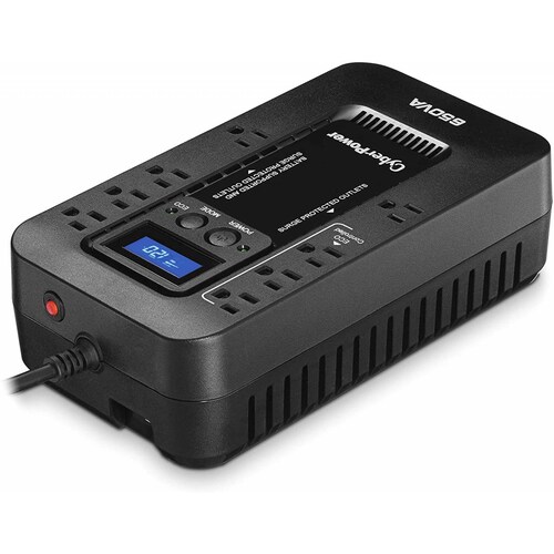 No-Break CyberPower EC650LCD - 650 VA, 390 W, 8 h, Negro, Hogar y Oficina