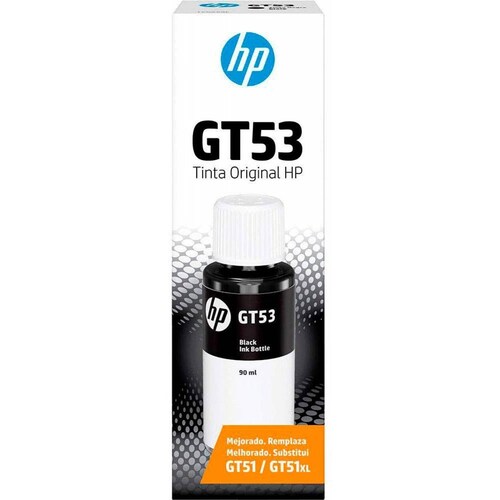 BOTELLA DE TINTA HP GT53 NEGRO DESING JET ORIGINAL DE 90 ML