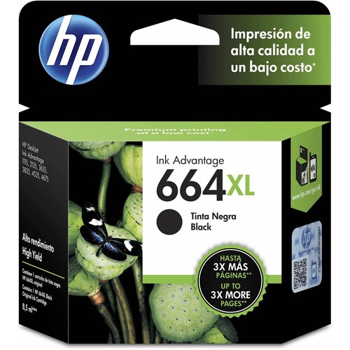 CARTUCHO HP 664XL NEGRO ALTO RENDIMIENTO (F6V31AL)
