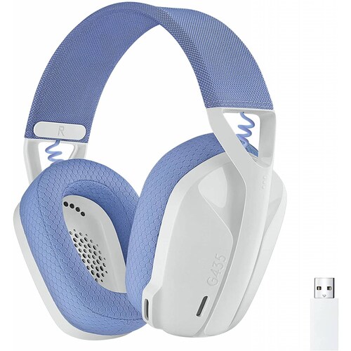 Logitech G435 LIGHTSPEED Audífonos Inalámbricos Gaming Bluetooth - Ligeros on-ear micrófonos integrados batería de 18 horas compatibles con Dolby Atmos PC PS4 PS5 Celular - Blanco
