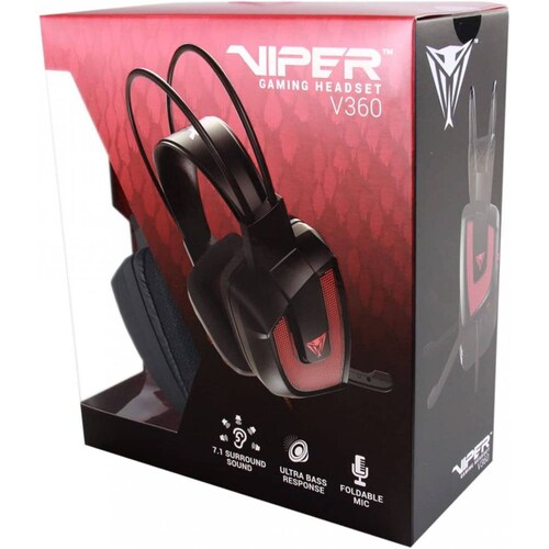AUDIFONO GAMER PATRIOT VIPER V360 7.1 RGB USB 2.2M (PV3607UMLK)