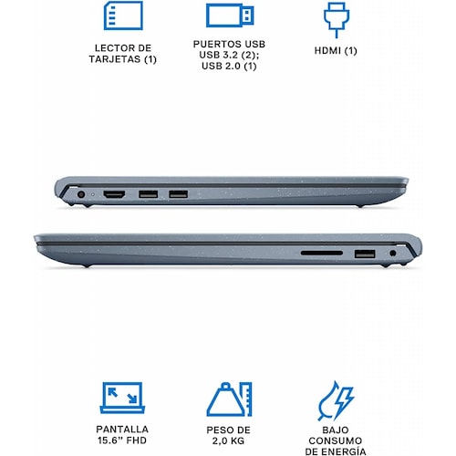 Laptop Dell (D90) Inspiron 15-3511 15.6" Intel Core i7 1165G7 Disco duro 256 GB SSD Ram 8 GB Windows 11 Home Color Azul