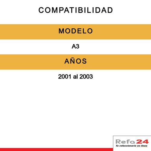 Calavera Tyc - Compatible Con Audi A3 2001-2003 - Con Arnés No, Lado Derecho (Copiloto) 