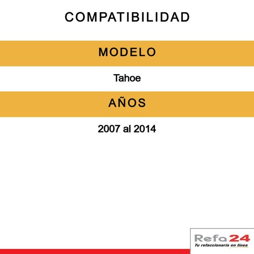 Calavera Tyc - Compatible Con Chevrolet Tahoe 2007-2014 - Con Arnés Si, Lado Derecho (Copiloto) 