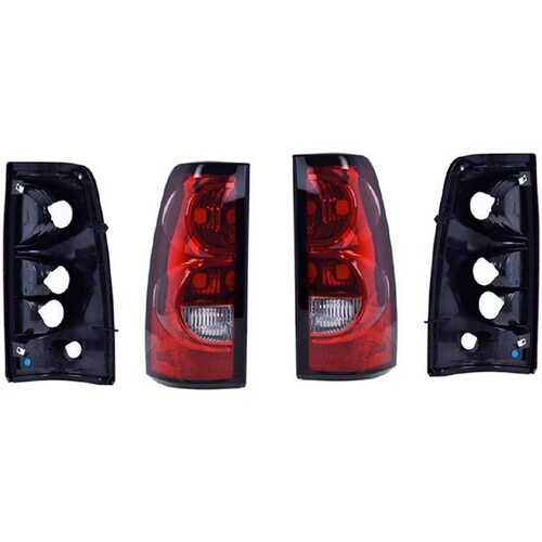 Par De Calaveras - Compatible Con Chevrolet Silverado 2005-2006 - Color Filo Negro, Lado Der/Izq 