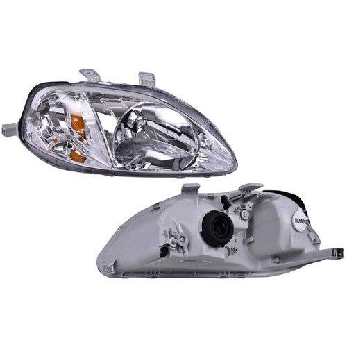 Faro Depo - Compatible Con Honda Civic 1999-2000 - 4 Puertas, P/ Foco De Hal, Lado Der 