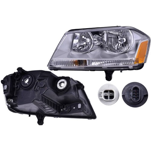 Faro Depo - Compatible Con Dodge Avenger 2008-2014 - Color Fondo Negro, Lado Der 