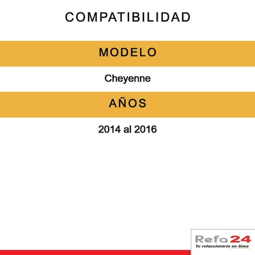 Faro Depo - Compatible Con Chevrolet Cheyenne 2014-2016 - Color Cromada, Lado Der 