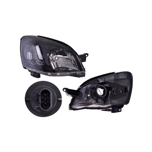 Faro Depo - Compatible Con Chevrolet Chevy 2009-2012 - Color Fondo Negro, Der 