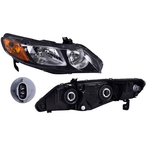 Faro Depo - Compatible Con Honda Civic 2006-2009 - 4 Puertas, P/ Foco De Hal, Lado Der 