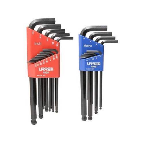 Juego 22 llaves hexagonales L combinado punta bola - Codigo: 49822 - Marca: Urrea 