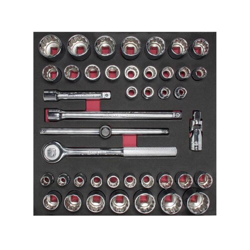 Juego de dados y acc 1/2in SAE & Métricos 42 pzs CH203 - Codigo: CH203 - Marca: Urrea 