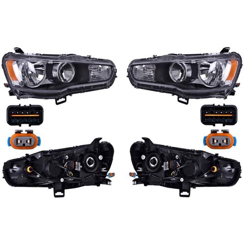 Faros compatible con Mitsubishi Lancer 2008-2016 - Para Foco De Halógeno - 2 Piezas 