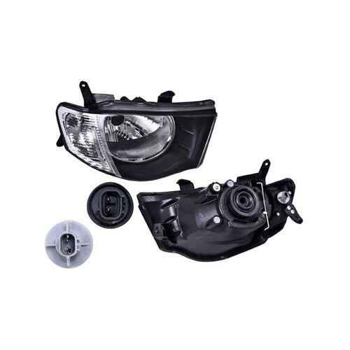 Faros compatible con Mitsubishi L200 2008-2015 - Eléctrico - sin motor con cuarto Blanco - 2 Piezas 