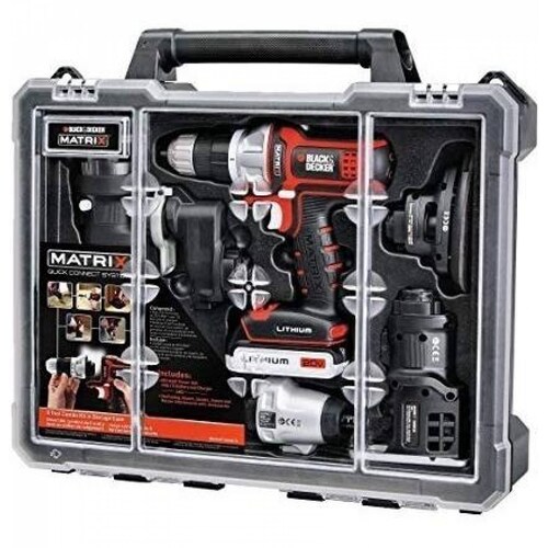 Kit taladro matrix 20v 6 en 1 combo black and decker 
