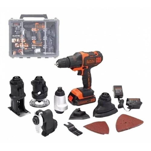Kit taladro matrix 20v 6 en 1 combo black and decker 