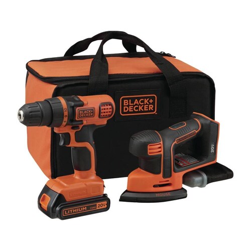 KIT DE TALADRO/DESTORNILLADOR Y LIJADORA 20V B&D 