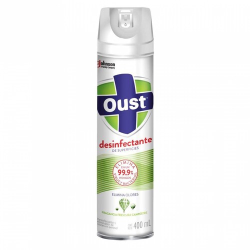 DESINFECTANTE Y ELIMINADOR DE OLORES EN AEROSOL 400ML OUST 