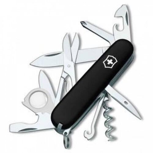 NAVJA SUIZA EXPLORER NEGRA 16 USOS CON LUPA VICTORINOX 