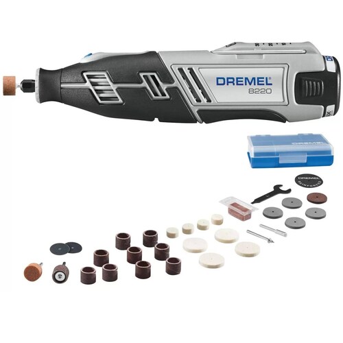 MOTOTOOL INALAMBRICO 8220 12V + 28 ACCESORIOS DREMEL 