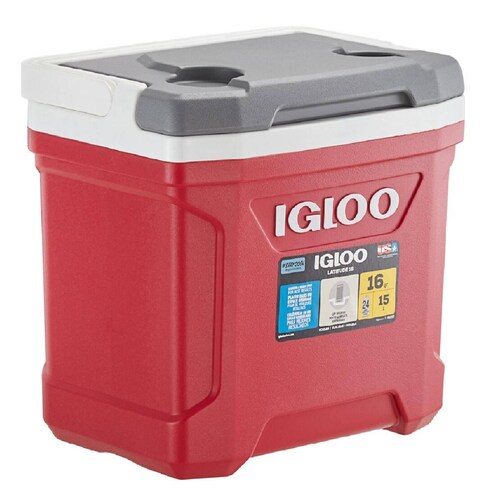 HIELERA 16 QT LATITUDE ROJA INDUSTRIAL 24 LATAS IGLOO 