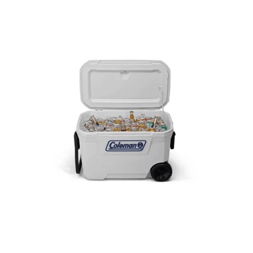 HIELERA 62 QT BLANCA C/RUEDAS COLEMAN 