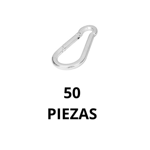 BANDOLA MOSQUETÓN DE ACERO 3/16" X 2" 50 piezas 100 KG 