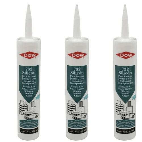SILICON 732 INDUSTRIAL TRANSPARENTE SISTA 3 pzas 300 ML 