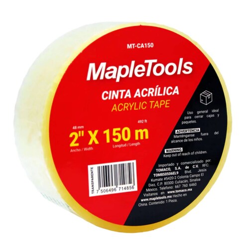 6 PZAS CINTA ACRILICA TRANSPARENTE 2 PULG X 150 MTS 