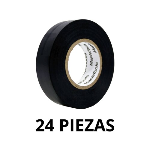24 pzas CINTA ELECTRICA AISLANTE 3/4 pulg X 18 MTS MAPLE TOOLS 