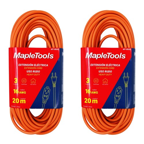 KIT DE 2 EXTENSIONES ELECTRICAS USO RUDO DE 20M 