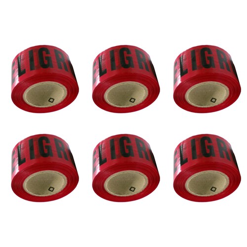6 PZAS BANDA (CINTA) PELIGRO 305 MTS C/U MAPLE SAFE 