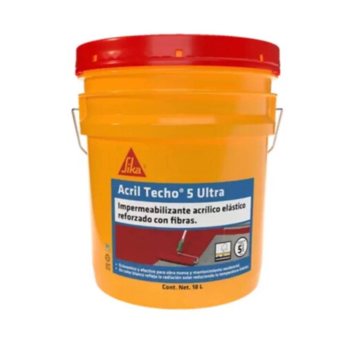 CUBETA IMPERMEABILIZANTE ACRIL TECHO 5 AÑOS BLANCO SIKA 