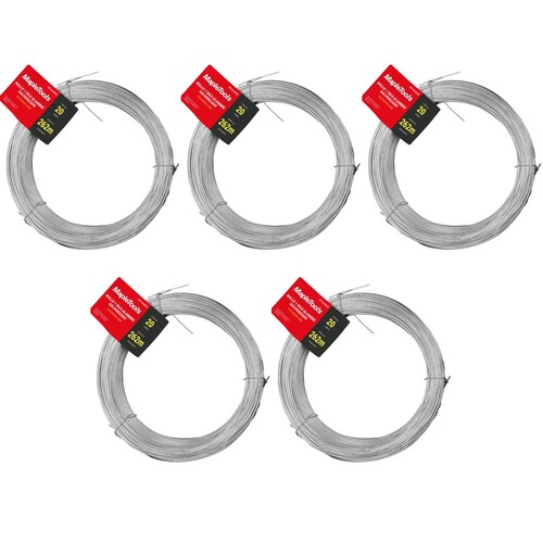 5 Rollos Alambre Galvanizado Calibre 20 1kg c/u Maple Tools 