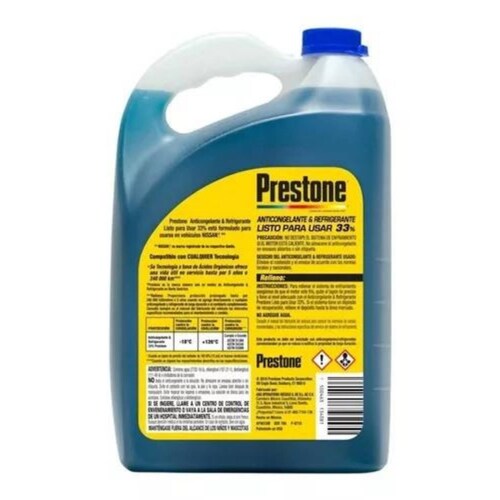Anticongelante Y Refrigerante Listo P/usar Prestone 33% Azul 