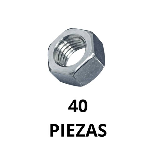 Tuerca Hexagonal Galvanizada 3/4 40 Piezas 