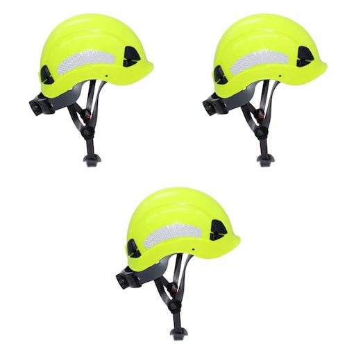 3 CASCOS SEGURIDAD AMARILLO DE RESCATE 6 PUNTOS MAPLE SAFE 