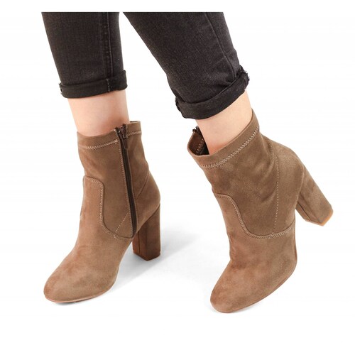 BOTIN DAMA EFE TACON CUADRADO ALTO BEIGE ELASTIC 373805
