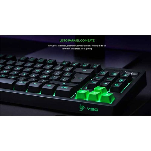 Teclado Gamer VSG Pulsar negro membrana RGB