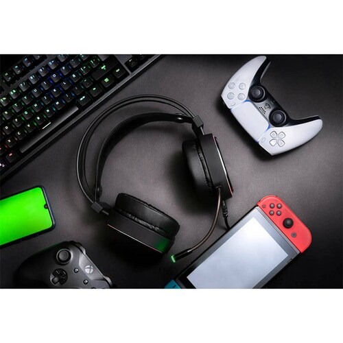 Audifonos Gaming VSG Gemini negro RGB PC móviles consolas 3.5mm usb
