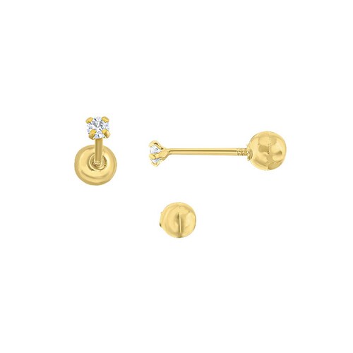 Broquel Mi Primer Diamante 4Pts Oro 18K - 337